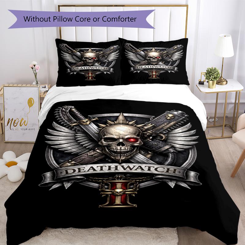 3-teiliges Warhammer 40k Bettwäsche-Set Bettbezug Verschluss Enthält 1 Bettbezug & 2 Kissenbezüge, Weich und Bequem für Alle Jahreszeiten.