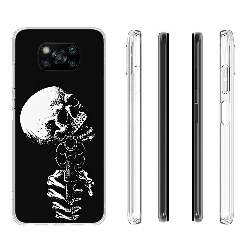 Spooky Skull Funny Dance Skeleton Phnoe Case for Xiaomi Poco X5 X6 X7 Pro X4 Gt F7 Ultra M8 M7 Redmi 15C 15 13C 13 12C 12 Unique