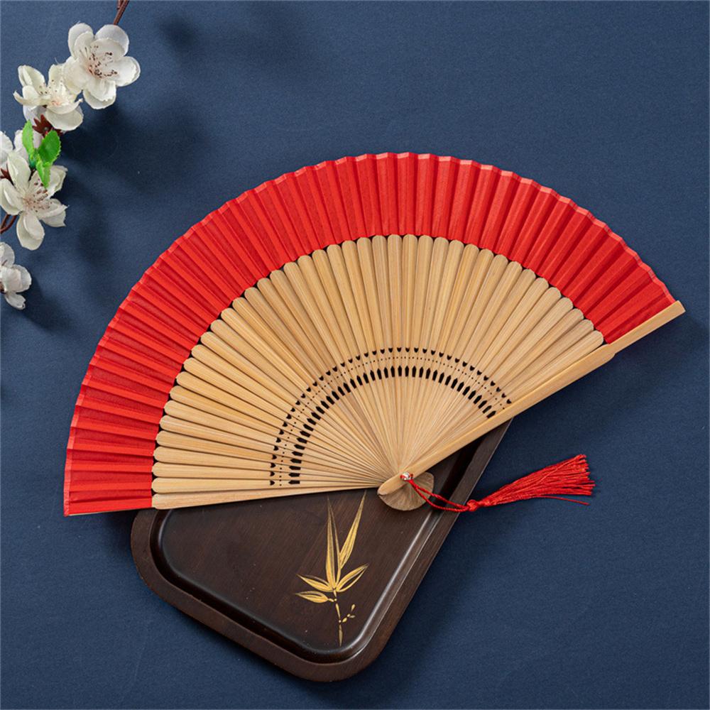 Solid Color Vintage Fan Folding Fan Chinese Fan for Dance Performance Summer Accessory Wedding Party