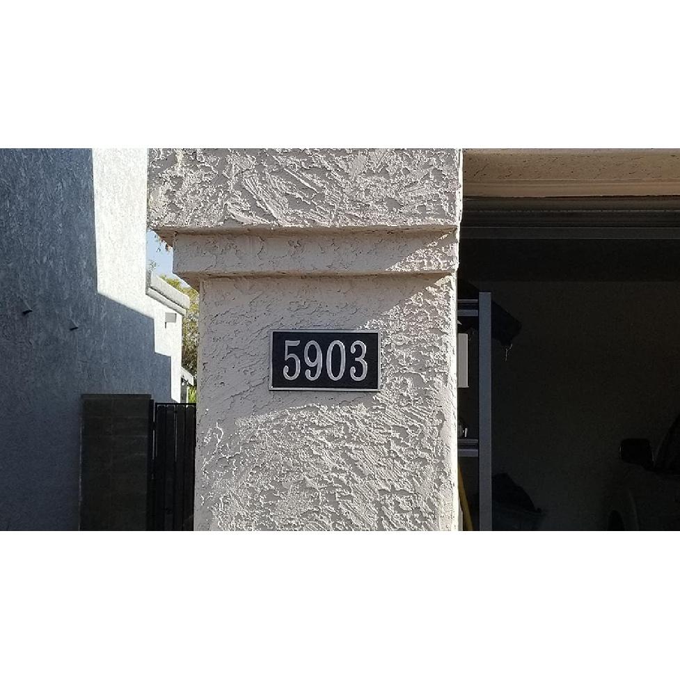 Handcrafted Address Plaque - House Sign Number Wall Plaque (11" X 6.3") Personalized House Sign for House, Apartment, Office, 911 Visibility Signage,