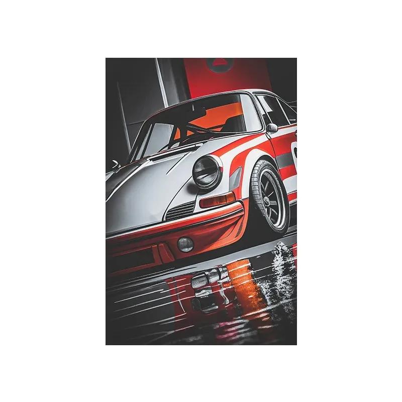 Vintage Racing Comic Illustration Luxury Sports Car Travel Poster Supercar Wall Art Canvas Painting Mural Gaming Room Home Decor
