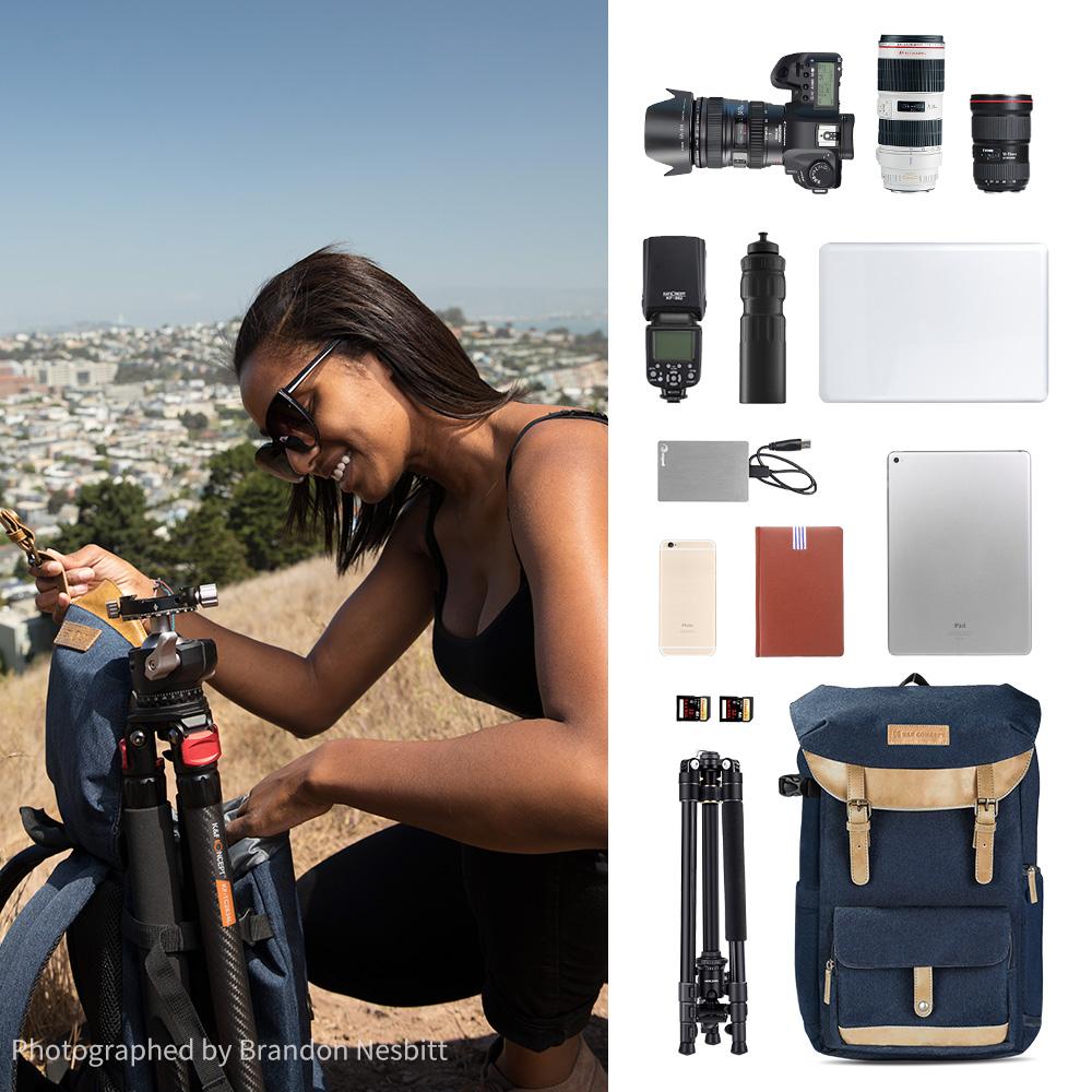 K&F CONCEPT Multi-Functional Camera Backpack Waterproof Camera Bag Large Capacity Camera Case with