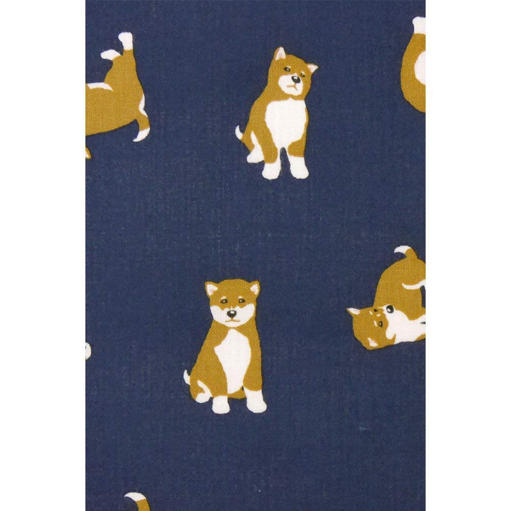 Hamamonyo Tenugui (Japanese Hand Towel) - I Love Shiba Inu Dogs - Navy
