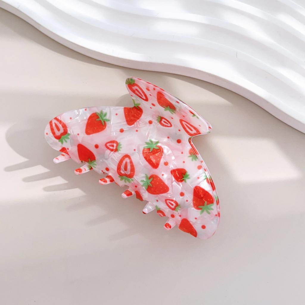 Acrylic Hair Claw Clips for Women And Girls Flower Fruits Design Thick Thin Hair Styling Accessories Sweat Catch Hairgrip