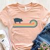 Retro Pig Shirt, Pig Graphic Tee, Pig T-shirt, Pig Farm Gift, Pig Tshirt, Pig Silhouette, Pig Crewneck, Mens Pig T Shirt, Barn Shirt