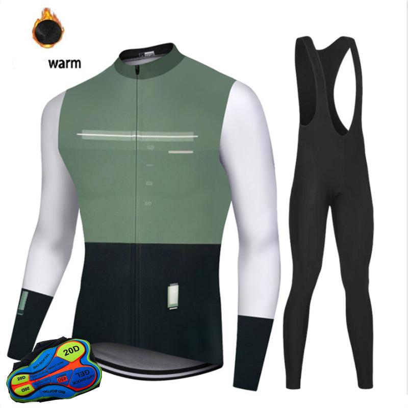 2026 Winter Thermal Fleece Long Sleeve Cycling Jersey Set Bib Pants Ropa Ciclismo Bicycle Clothing MTB Bike Men Clothes Suit