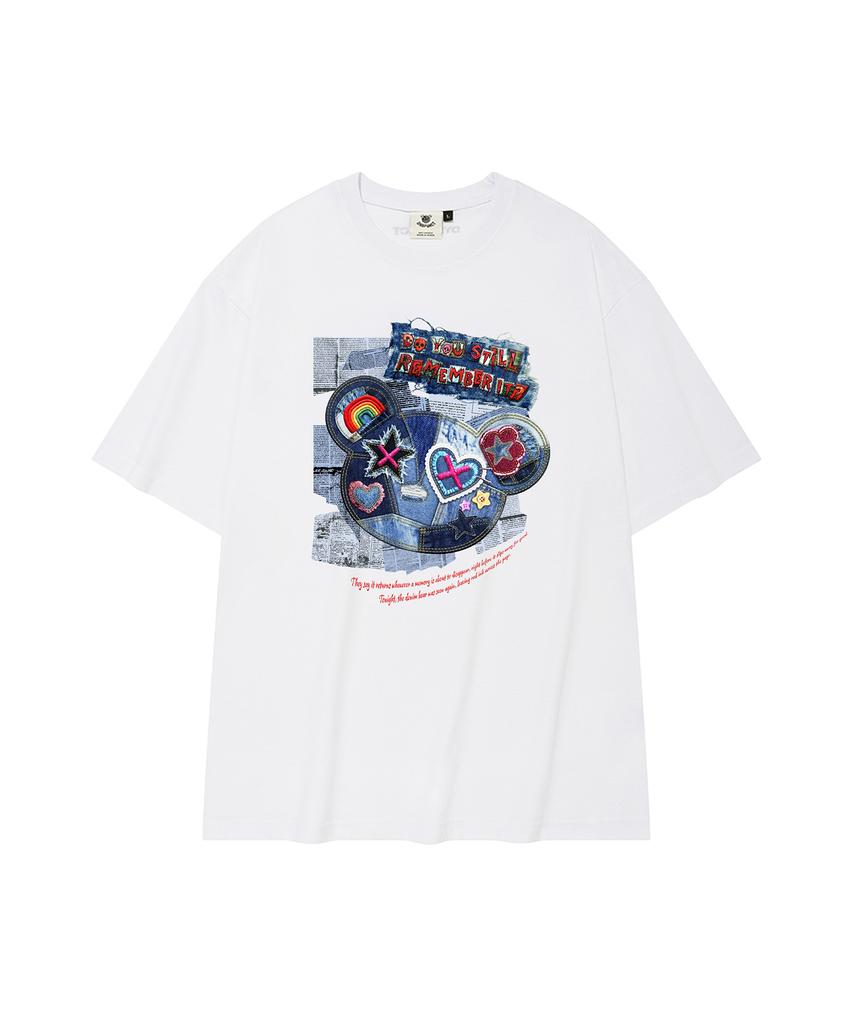 DYSFUNCT Denim Bears Remember T-Shirt(White)