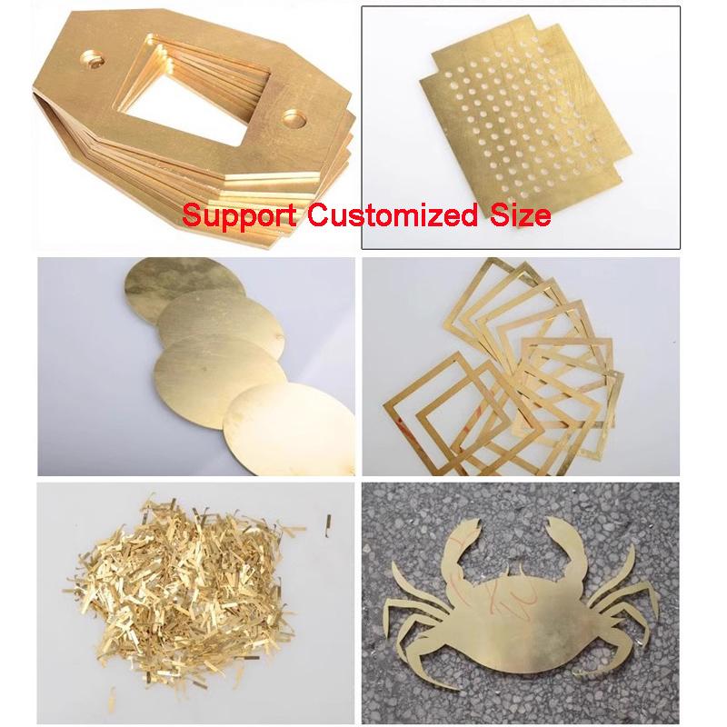 H62 Brass Plate Thickness 0.1mm 0.15mm 0.2mm 0.3mm Pure Copper Sheet DIY Laser Cutting CNC Frame Model Mould 10x10 15x15 20x20mm