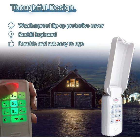Upgraded GK-R Garage Door Opener Keypad with 2 Pack G3T-R Remote, Fit for Genie and Overhead Garage Door Opener Since 1997, Keypad Replace GK-BX