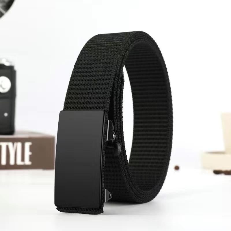 Men s Tactical Nylon Belt with Automatic Buckle - Quick-Drying Canvas for Outdoor and Military Training 120 cm