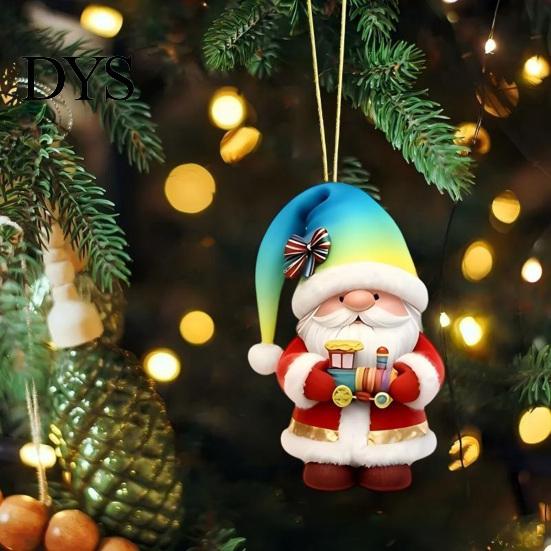 Acrylic Santa Decor for Home Colorful Gnome Christmas Ornaments, 2D Flat Hanging Decorative Elf Ornaments Party Pendant Xmas Tree, Mantel, Wreath,