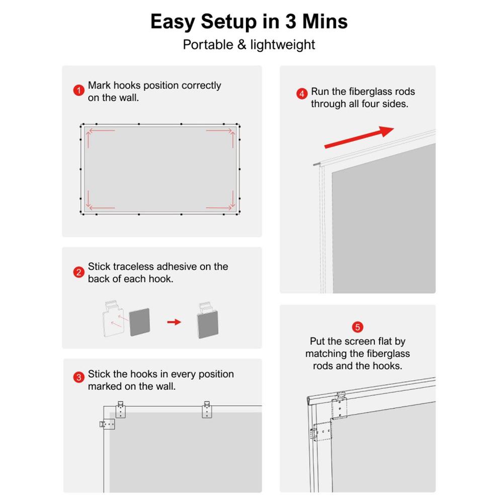 Ekran projekcyjny Ultimea Photon E-ALR 100 cali, wartość wzmocnienia 2.0, kąt widzenia 120°