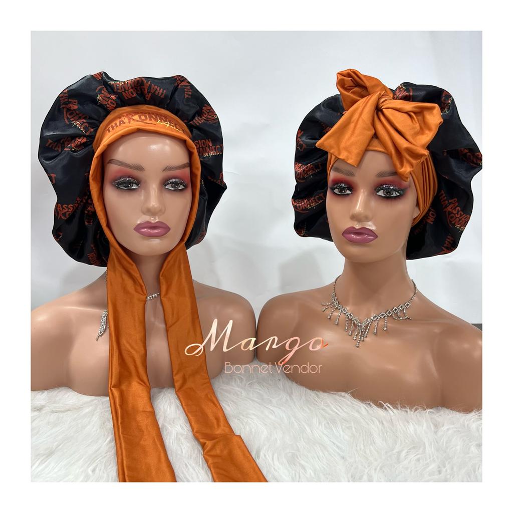 Free Sample Satin Sleep Bonnets with Elastic Tie Bands Custom Silk Hair Bonnets with Logo