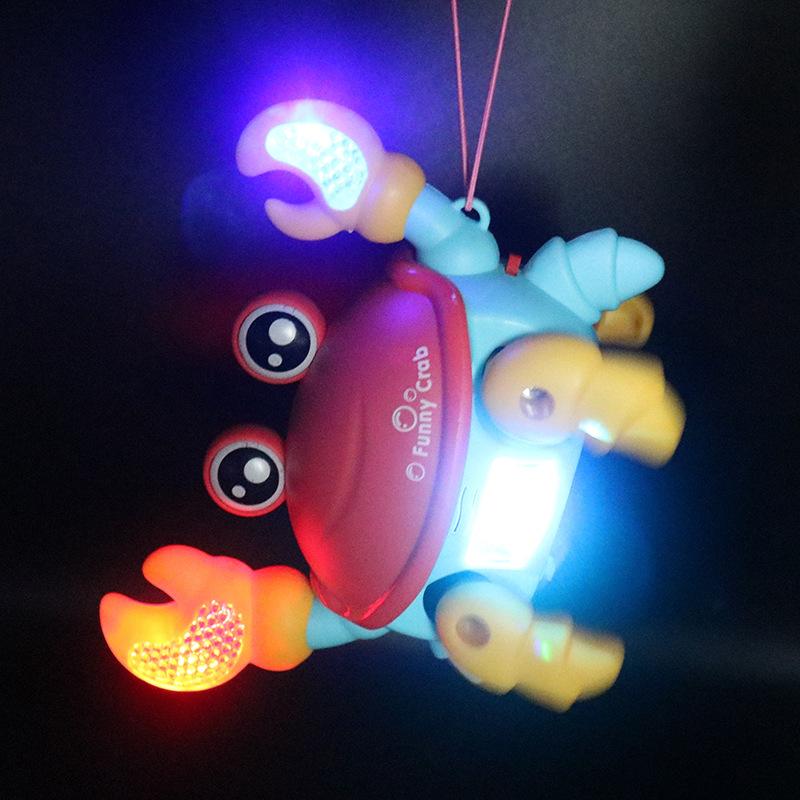 1Pcs Walking Moving Toys For Kids Crawling Crab Toy Electric Little Crab Toys With Sound And Light Interactive Music Gifts