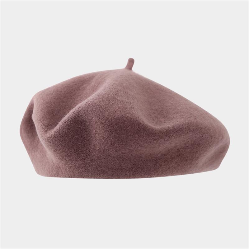 Solid Color Wool Beret Girls Winter Versatile Bud Hat Japanese Literary and Retro Painter Hat