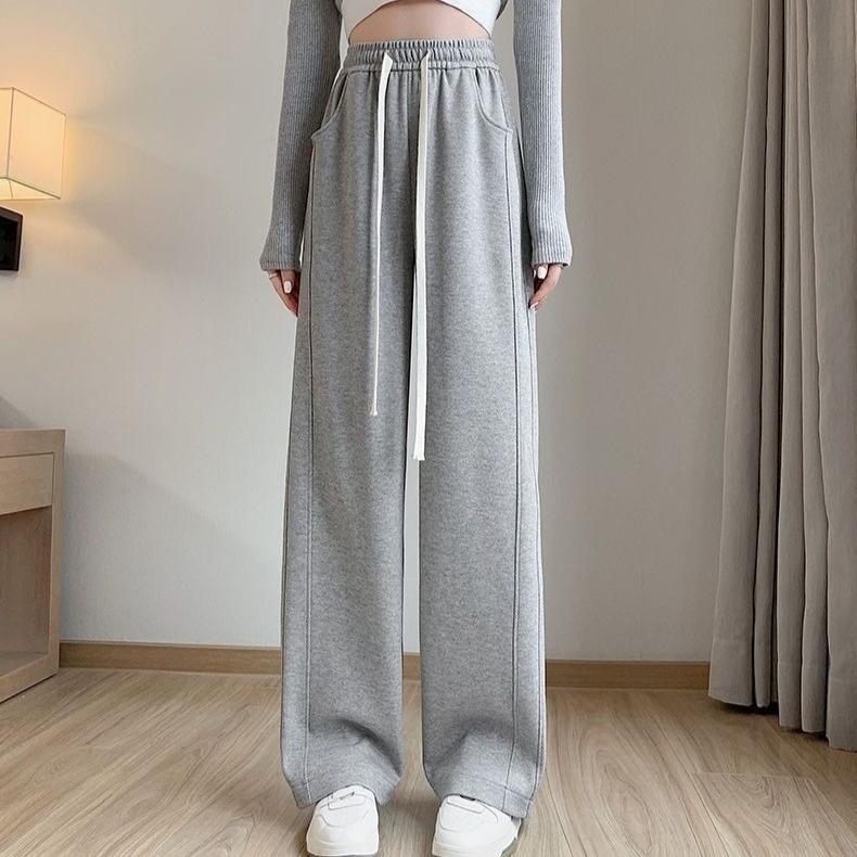 Womens Plus Size Spring Joggers Loose Fit High Waisted Sweatpants Casual Straight Leg Pants