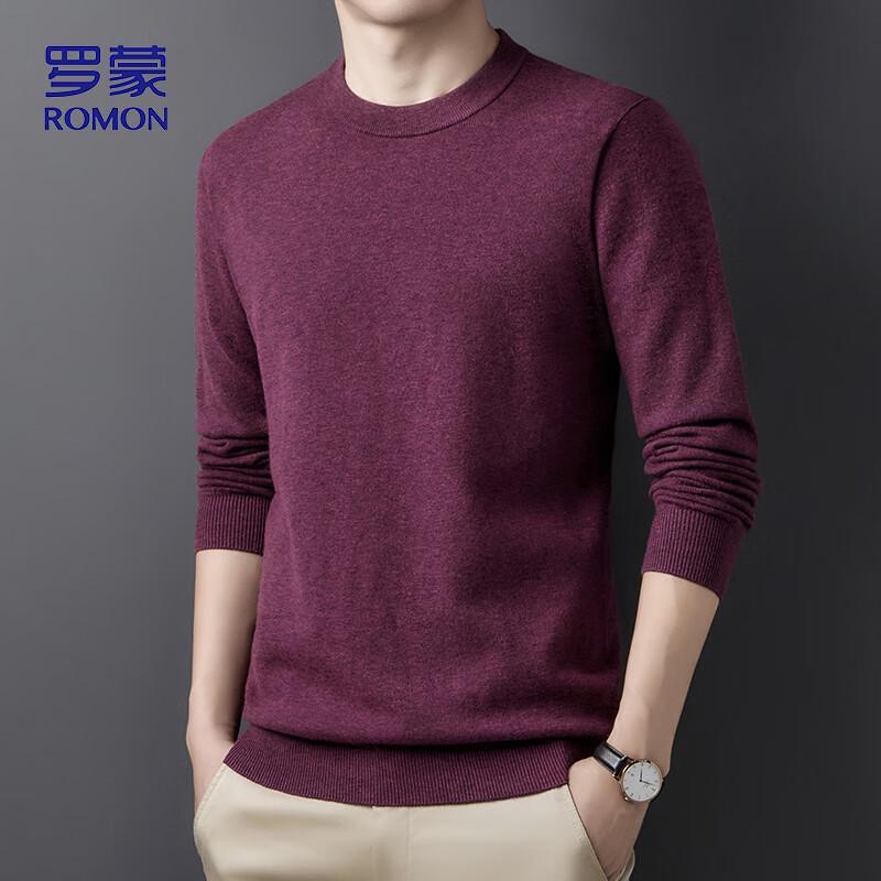 Romon Men's Autumn/Winter Round Neck Knit Sweater
