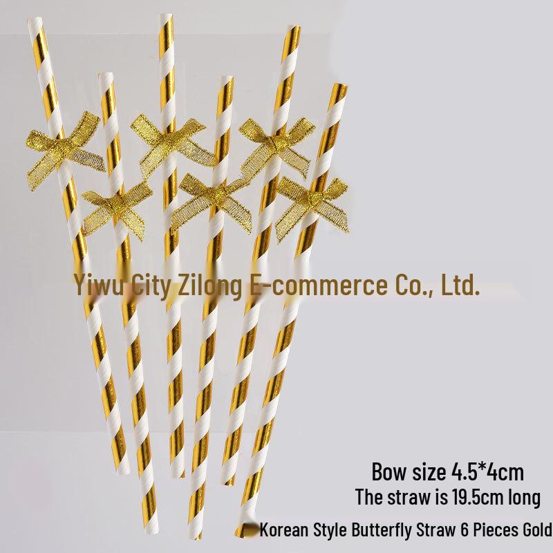 

Disposable Paper Straw Bow for Children s Birthday Cupcake Decoration