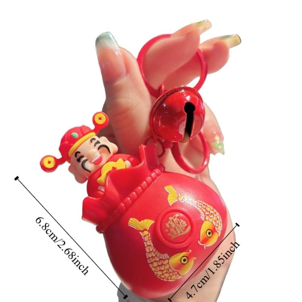 Blessing Bag Wealth God Voice Keychain Chinese New Year God of Longevity Pendant  Car Key Pendant