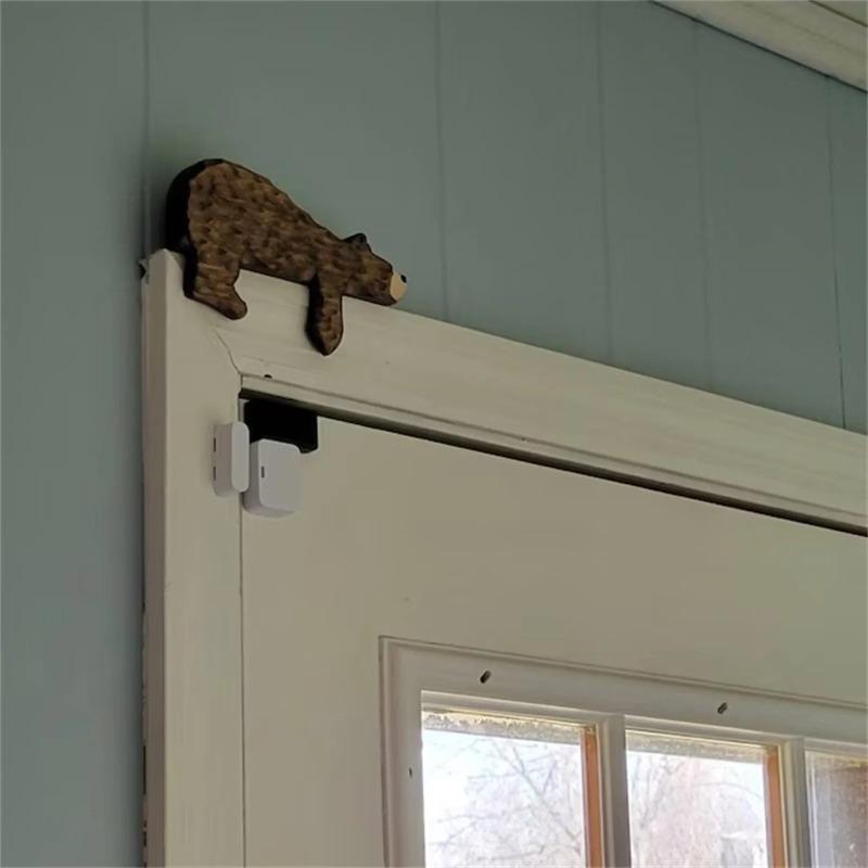 Wooden Bear Door Topper Door Sculpture In Your Corner Creative Statue Home Art Wall Decor Resin Figurine Ornament Pride Ornament