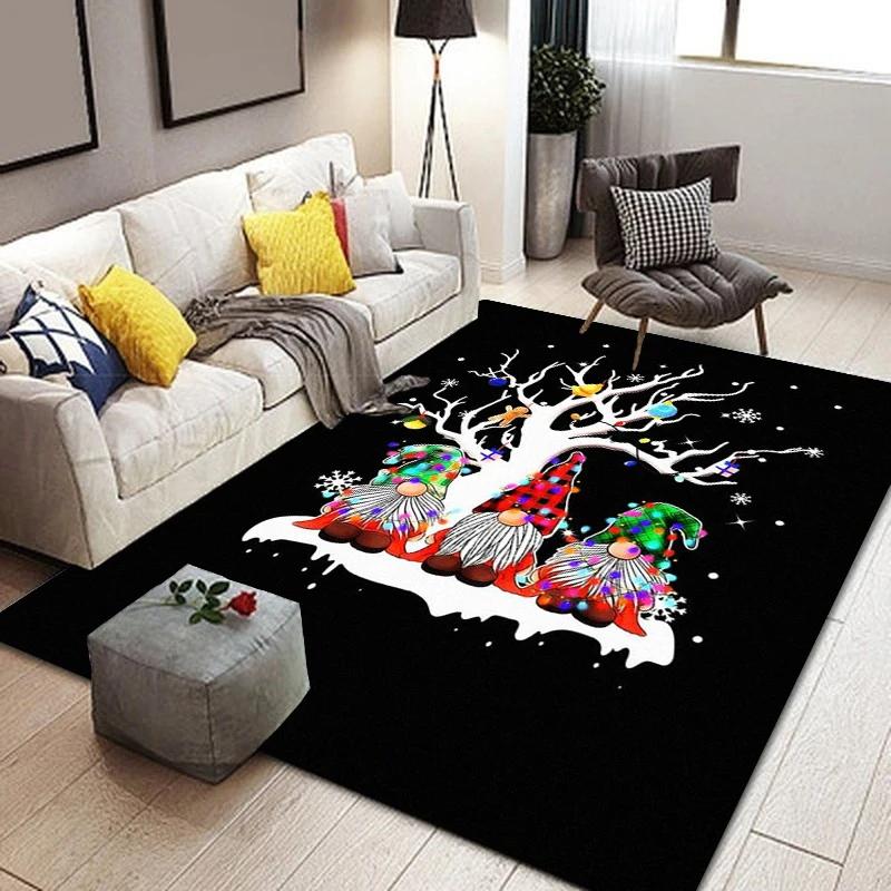 C-Christmas dwarf print carpet yoga mat bedroom decoration carpet living room bathroom decoration floor mat birthday gift