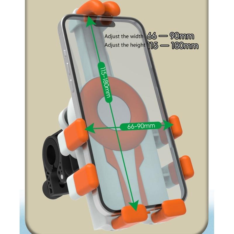 Shockproofed Cycling Phone Mount Nonslip Handlebars Clamp Cycling Gear for Outdoor Sport