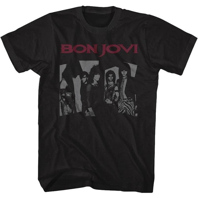 Moda Estiva 2026 T-shirt Trendy Metallo Bon Jovi Band Rock Casual T-shirt Uomo e Donna Band Cotone Gotico T-shirt Oversize