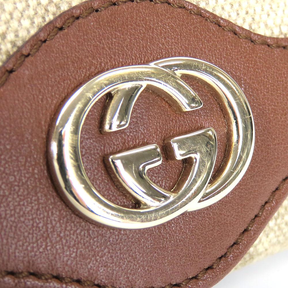 Used GUCCI Key holder  282432 Interlocking six hooks GG canvas/Calfskin beige Brown Accessories