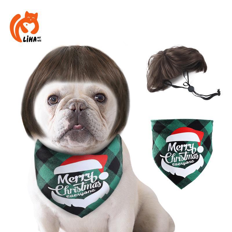 Pet Wig with Bob Bangs: Funny Cosplay Headdress for Cats & Dogs