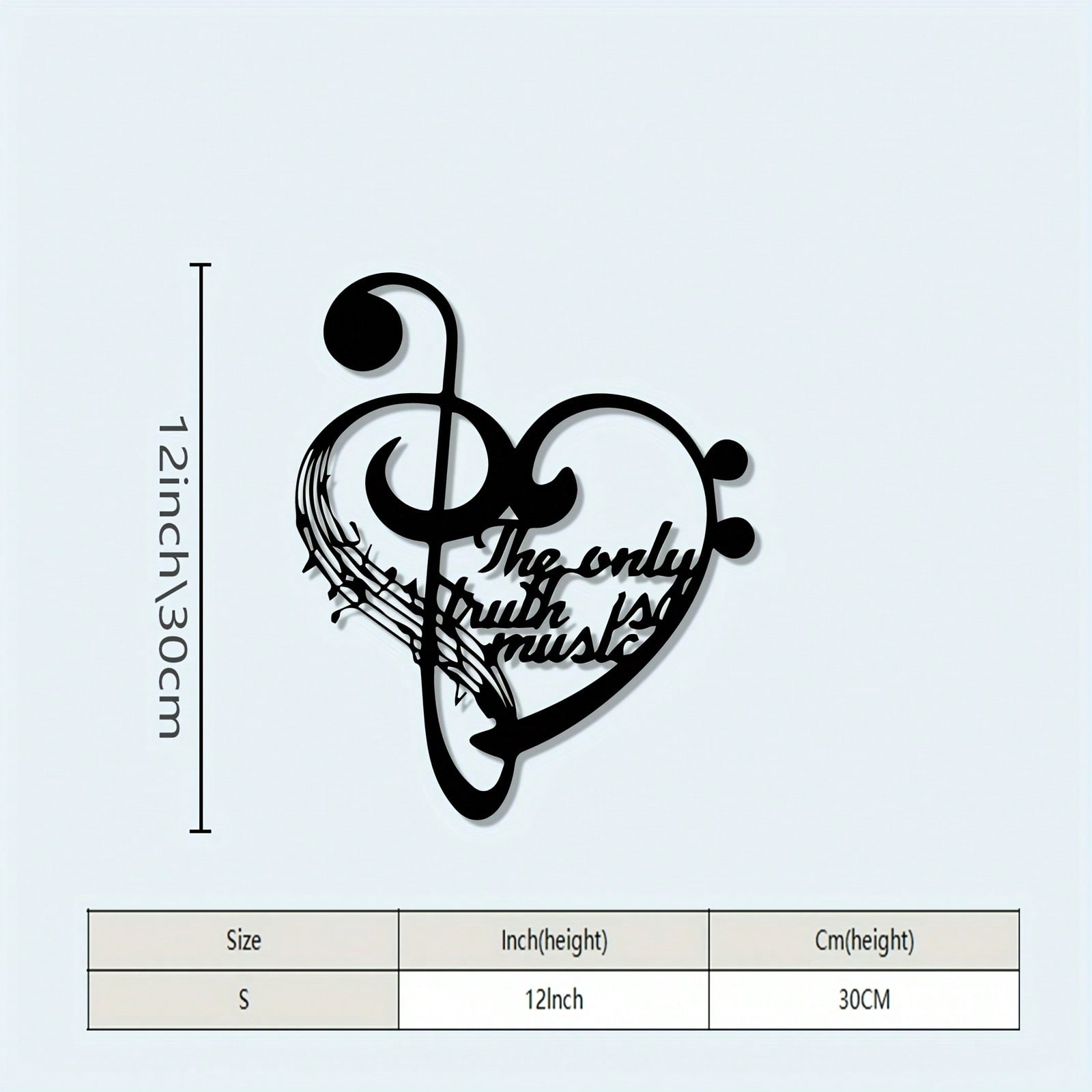 

Heart Music Note Metal Wall Decor Iron Treble Clef Vintage Gift Living Room Bedroom Studio різнокольоровий