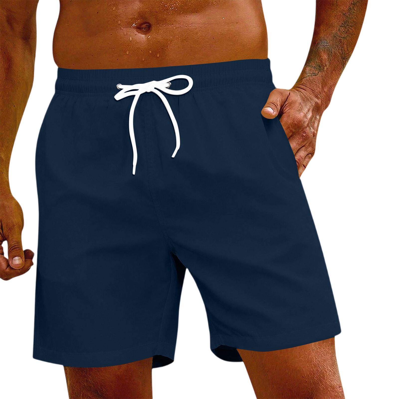 Men s Fashion Elastic Waist Drawstring Shorts Casual Summer Beachwear Lightweight Comfortable Breathable Relaxed Fit XL