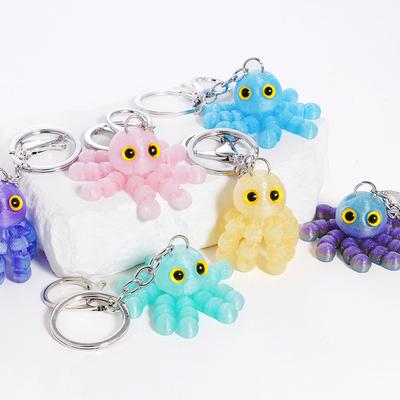 3D Printed Multi-Joint Movable Cute Octopus Little Pendant Keychain Car Key Ring Schoolbag Pendant