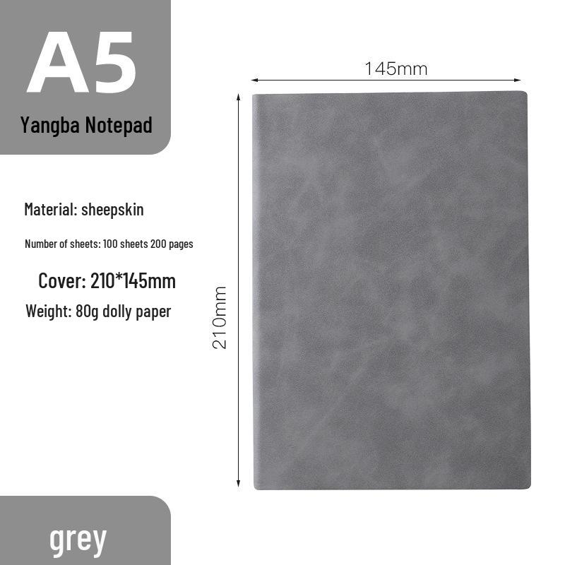Custom Logo A5 Notebook Gift Set - Business PU Sheepskin Notepad for Employees