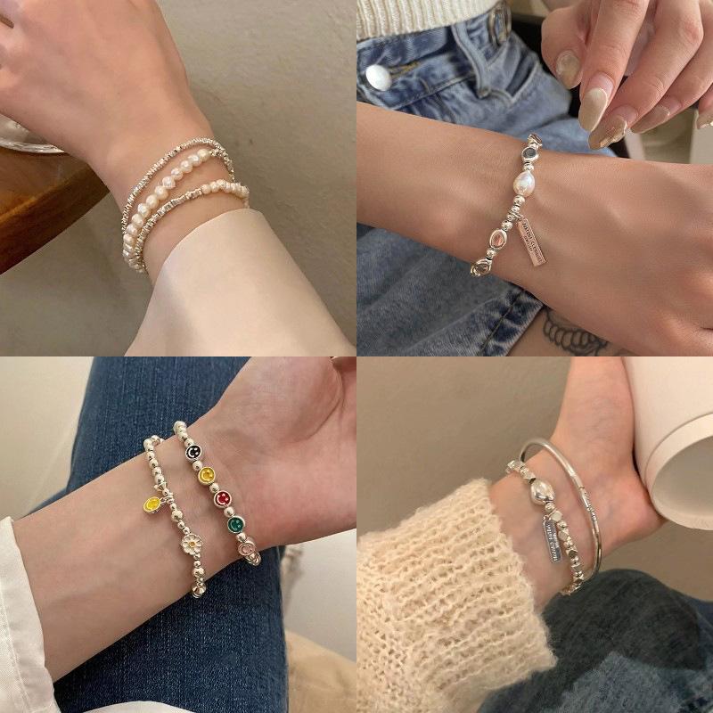 Gravel Simple Flower Crystal Square Bracelet Korean High-end Bracelet Niche Versatile Jewelry Women