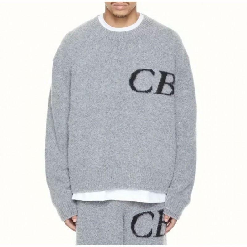 Unisex Retro Streetwear Strickpullover mit CB Rundhalsausschnitt Lockerer Sitz Acryl Pullover Herren Damen