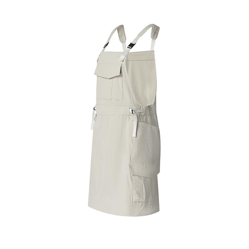 FILA Explore Series Outdoor Sports Casual Work Woven Suspender Dress Women dresses Milky-Beige A11W527303F-BG
