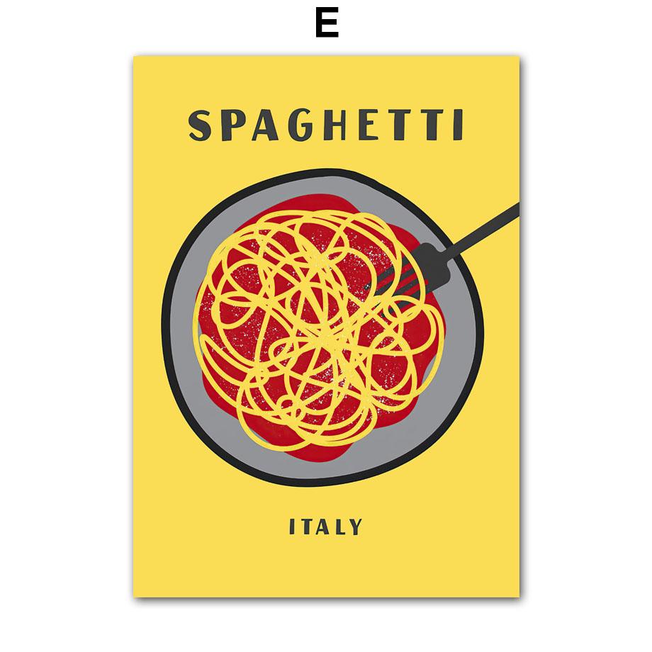 Pizza Ramen Tacos Burger Spaghetti Grilled Cheese Posters Prints Canvas Painting Nordic Wall Art Pictures Kitchen Room Decor