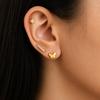 18K Gold Plated Stainless Steel Cartilage Stud Earrings, Dainty CZ Heart Butterfly Crown Multi Piercing Earring for Women