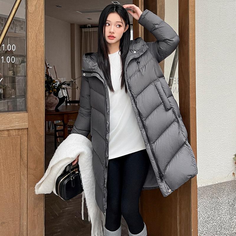 

Winter new hooded knee long fashion warm thickened cotton clothes women s casual loose cotton coat S темно-серого