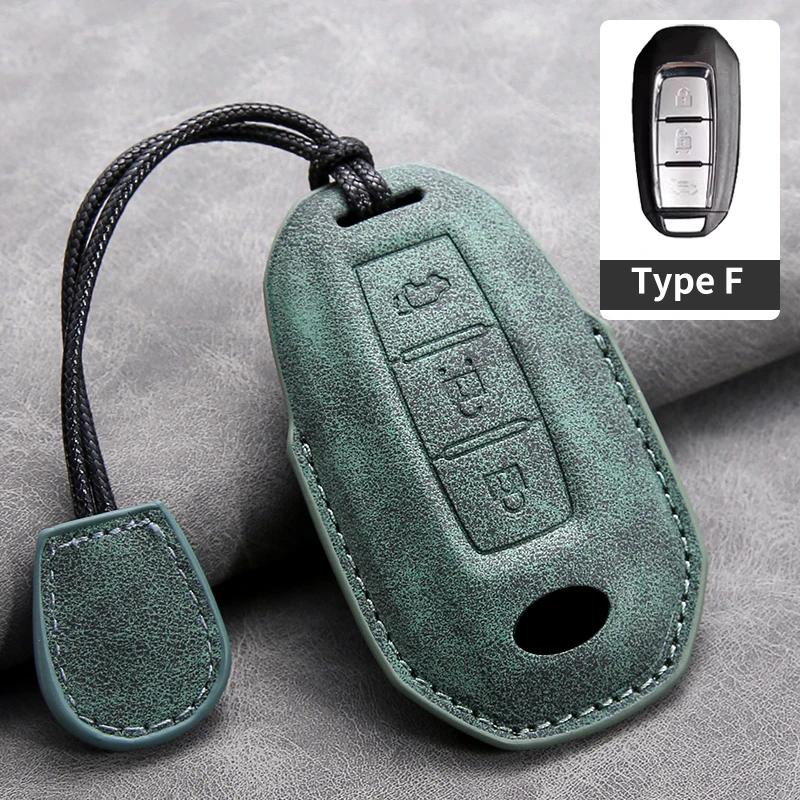 

Leather Car Key Cover Case for Infiniti Q50L QX50 QX60 QX55 Q70 Q70L Q30 QX30 QX70 ESQ XQ80 XQ60 Q60S for Nissan Car Keyring For Infiniti