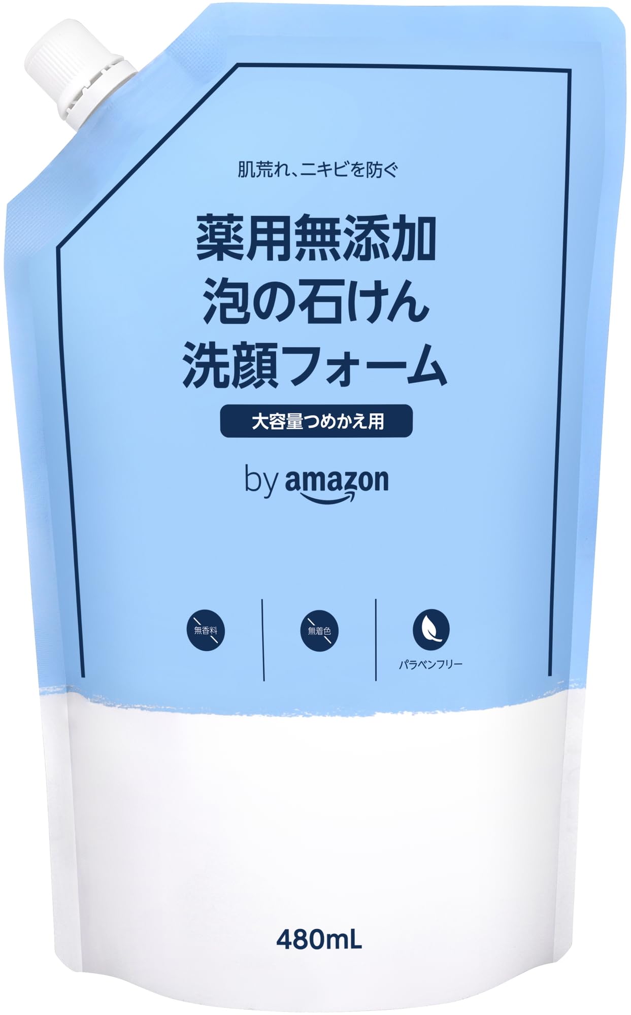 Amazon Medicated Foaming Soap Facial Cleanser 480ml Large Capacity Refill Additive-Free (Unscented)