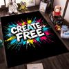 "Modern Carpet with Create Free Text and Colorful Splash Design" Suitable for Use As an Anti-slip for Living Room Bedroom Sofas
