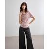 Demana Elegantes Damen-T-Shirt aus Wolle und Lyocell mit Drapierter Halslinie