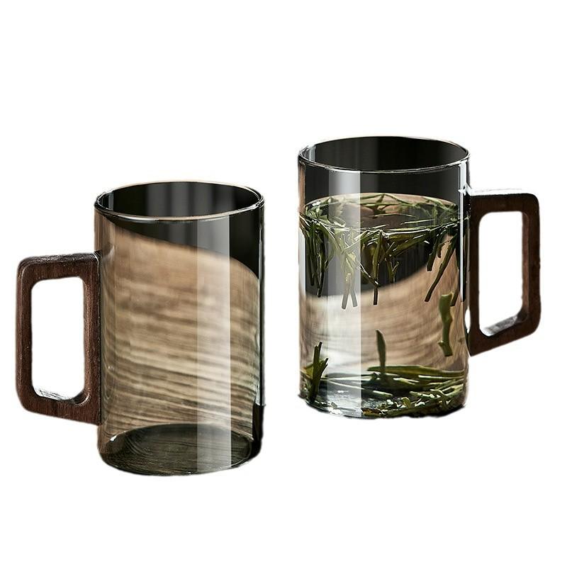 Office High Temperature Resistant Glass Cup Chinese Hospitality Green Tea Brewing Tea Cup Transparent Borosilicate Glass Drinking Water Cup