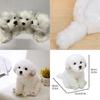 Adorable White Maltese Plush Toy, Fiber Filled, Long Haired Stuffed Animal, 33x24x16cm/38x26x21cm