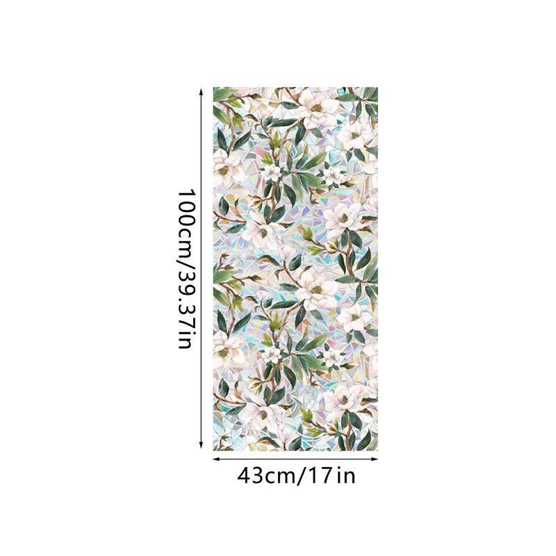 3D Pattern Glass Film Colorful Plants Flowers Butterfly Static Electricity Sticker Home Privacy Protection Window Stickers