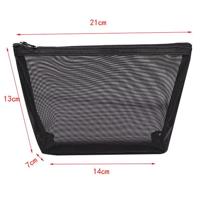 Mesh Transparent Makeup Organizer Storage Pouch Casual Zipper Toiletry Wash Bags Make Up Case Women Travel Cosmetic Bag