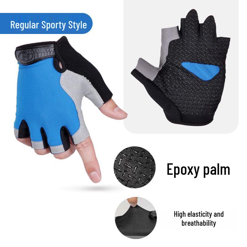 Unisex Half Finger Cycling Gloves with Silicone Grip for Shock Absorption, Anti-Slip, Ideal for Summer, Fishing, and Mountain Climbing.
