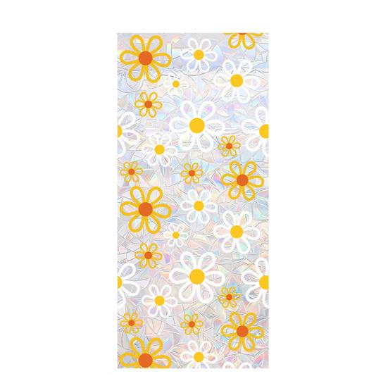 Window Privacy Film Stained Glass Floral Decorative Window Clings Colorful UV Blocking Static Glass Decals for Bedroom Living Room