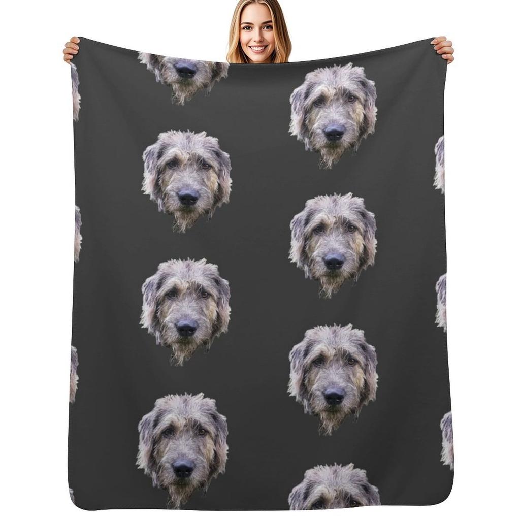 Irish Wolfhound Dog Art Throw Blanket Multi Use Warm Blanket for Living Room Bedroom